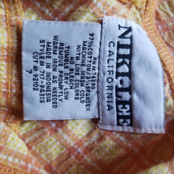 Niki-Lee California 90s Y2K Plaid‎ Sundress Size 7 Summer Festival Party Yellow - Picture 4 of 6